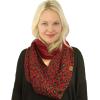 imageCC CC Winter Soft Matching Unisex Chunky Knit Cowl Loop Infinity ScarfLeopard Burgundy