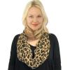 imageCC CC Winter Soft Matching Unisex Chunky Knit Cowl Loop Infinity ScarfLeopard Camel