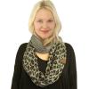 imageCC CC Winter Soft Matching Unisex Chunky Knit Cowl Loop Infinity ScarfLeopard Lt Melange Gray