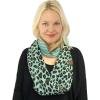 imageCC CC Winter Soft Matching Unisex Chunky Knit Cowl Loop Infinity ScarfLeopard Mint