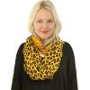 imageCC CC Winter Soft Matching Unisex Chunky Knit Cowl Loop Infinity ScarfLeopard Mustard