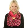 imageCC CC Winter Soft Matching Unisex Chunky Knit Cowl Loop Infinity ScarfLeopard New Candy Pink