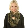imageCC CC Winter Soft Matching Unisex Chunky Knit Cowl Loop Infinity ScarfLeopard New Olive