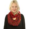 imageCC CC Winter Soft Matching Unisex Chunky Knit Cowl Loop Infinity ScarfLeopard Red