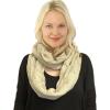 imageCC CC Winter Soft Matching Unisex Chunky Knit Cowl Loop Infinity ScarfSolid Beige