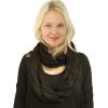 imageCC CC Winter Soft Matching Unisex Chunky Knit Cowl Loop Infinity ScarfSolid Black