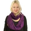 imageCC CC Winter Soft Matching Unisex Chunky Knit Cowl Loop Infinity ScarfSolid Dk Purple