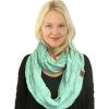 imageCC CC Winter Soft Matching Unisex Chunky Knit Cowl Loop Infinity ScarfSolid Mint