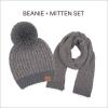imageCC Cable Knit Beanie and Scarf Set Colorful Confetti Pattern Winter AccessoriesDk Mel Grey