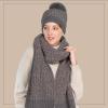 imageCC Cable Knit Beanie and Scarf Set Colorful Confetti Pattern Winter AccessoriesDk Mel Grey