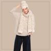 imageCC Cable Knit Beanie and Scarf Set Colorful Confetti Pattern Winter AccessoriesOatmeal