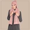 imageCC Cable Knit Beanie and Scarf Set Colorful Confetti Pattern Winter AccessoriesRose