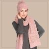 imageCC Cable Knit Beanie and Scarf Set Colorful Confetti Pattern Winter AccessoriesRose
