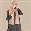 imageCC Cable Knit Beanie and Scarf Set Colorful Confetti Pattern Winter AccessoriesTaupe
