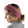 imageCC Cable Knit Fuzzy Lined Ear Warmer Ponytail Pony Headband Black3 Tone Pink