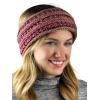 imageCC Cable Knit Fuzzy Lined Ear Warmer Ponytail Pony Headband Black3 Tone Pink