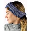 imageCC Cable Knit Fuzzy Lined Ear Warmer Ponytail Pony Headband BlackBluePurpleGray