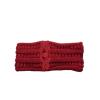 imageCC Cable Knit Fuzzy Lined Ear Warmer Ponytail Pony Headband BlackBurgundy