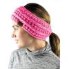 imageCC Cable Knit Fuzzy Lined Ear Warmer Ponytail Pony Headband BlackCandy Pink