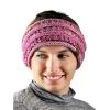 imageCC Cable Knit Fuzzy Lined Ear Warmer Ponytail Pony Headband BlackConfetti Bubblegum Pink