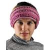 imageCC Cable Knit Fuzzy Lined Ear Warmer Ponytail Pony Headband BlackConfetti Bubblegum Pink