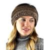 imageCC Cable Knit Fuzzy Lined Ear Warmer Ponytail Pony Headband BlackConfetti Ombre Brown