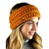 imageCC Cable Knit Fuzzy Lined Ear Warmer Ponytail Pony Headband BlackConfetti Ombre Orange
