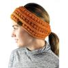 imageCC Cable Knit Fuzzy Lined Ear Warmer Ponytail Pony Headband BlackConfetti Ombre Orange