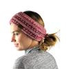imageCC Cable Knit Fuzzy Lined Ear Warmer Ponytail Pony Headband BlackConfetti Ombre Rose