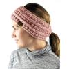 imageCC Cable Knit Fuzzy Lined Ear Warmer Ponytail Pony Headband BlackIndi Pink