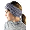 imageCC Cable Knit Fuzzy Lined Ear Warmer Ponytail Pony Headband BlackLight Melange Gray