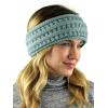 imageCC Cable Knit Fuzzy Lined Ear Warmer Ponytail Pony Headband BlackMint