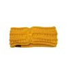 imageCC Cable Knit Fuzzy Lined Ear Warmer Ponytail Pony Headband BlackMustard