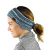 imageCC Cable Knit Fuzzy Lined Ear Warmer Ponytail Pony Headband BlackNavy Mix