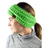 imageCC Cable Knit Fuzzy Lined Ear Warmer Ponytail Pony Headband BlackNeon Lime