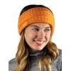 imageCC Cable Knit Fuzzy Lined Ear Warmer Ponytail Pony Headband BlackNeon Orange