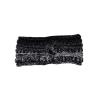 imageCC Cable Knit Fuzzy Lined Ear Warmer Ponytail Pony Headband BlackOmbre Black