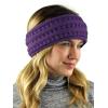 imageCC Cable Knit Fuzzy Lined Ear Warmer Ponytail Pony Headband BlackPurple