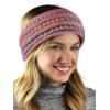 imageCC Cable Knit Fuzzy Lined Ear Warmer Ponytail Pony Headband BlackPurple Mix