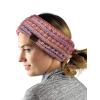 imageCC Cable Knit Fuzzy Lined Ear Warmer Ponytail Pony Headband BlackPurple Mix