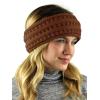 imageCC Cable Knit Fuzzy Lined Ear Warmer Ponytail Pony Headband BlackRust