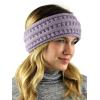 imageCC Cable Knit Fuzzy Lined Ear Warmer Ponytail Pony Headband BlackViolet