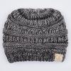 imageCC Children Kids Beanie Chunky Knitted Beanie Pony Tail Hat for Kid Ages 25 MB847 MB816Dkgrey Multi