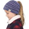 imageCC Children Kids Beanie Chunky Knitted Beanie Pony Tail Hat for Kid Ages 25 MB847 MB816Navy Mix Multi