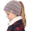 imageCC Children Kids Beanie Chunky Knitted Beanie Pony Tail Hat for Kid Ages 25 MB847 MB816Rainbow Multi