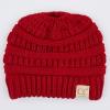 imageCC Children Kids Beanie Chunky Knitted Beanie Pony Tail Hat for Kid Ages 25 MB847 MB816Red
