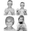 imageCC Childrens Kids Cable Knit Ear Warmer Headband and Touchscreen Gloves SetLight Melange Gray