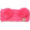 imageCC Childrens Kids Double Pom Cable Knit Fuzzy Lined Ear Warmer HeadbandCandy Pink