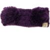 imageCC Childrens Kids Double Pom Cable Knit Fuzzy Lined Ear Warmer HeadbandDark Purple