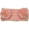 imageCC Childrens Kids Double Pom Cable Knit Fuzzy Lined Ear Warmer HeadbandIndi Pink